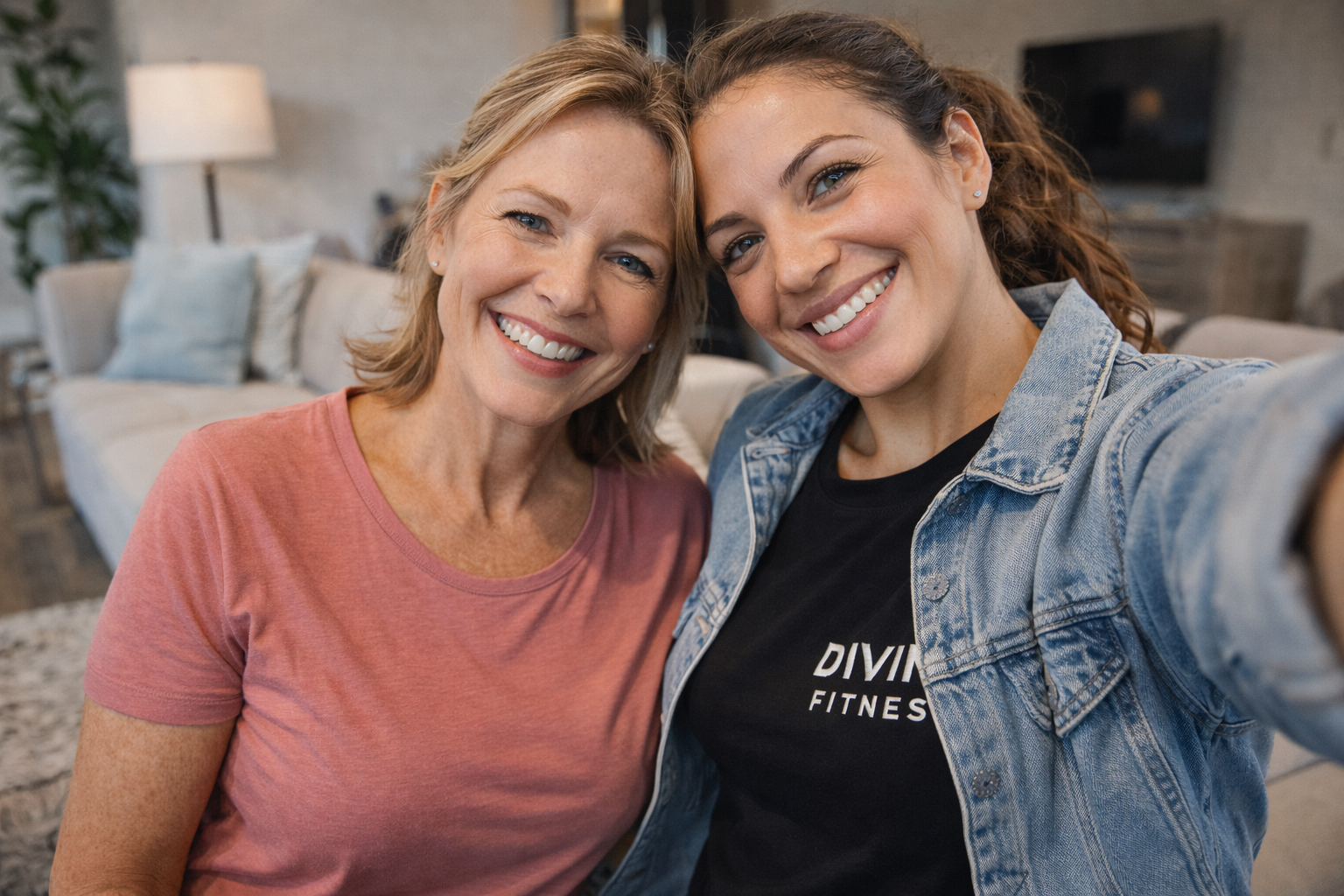 Client and coach smiling together
